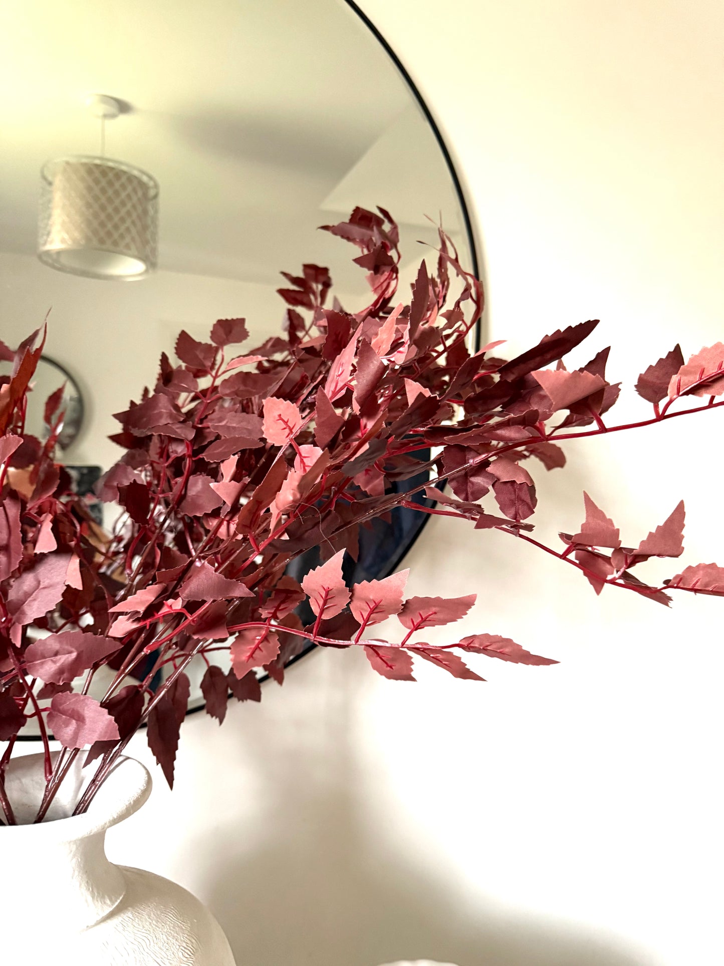 Plum Colour Autumn Tall Leafy Branch Stems