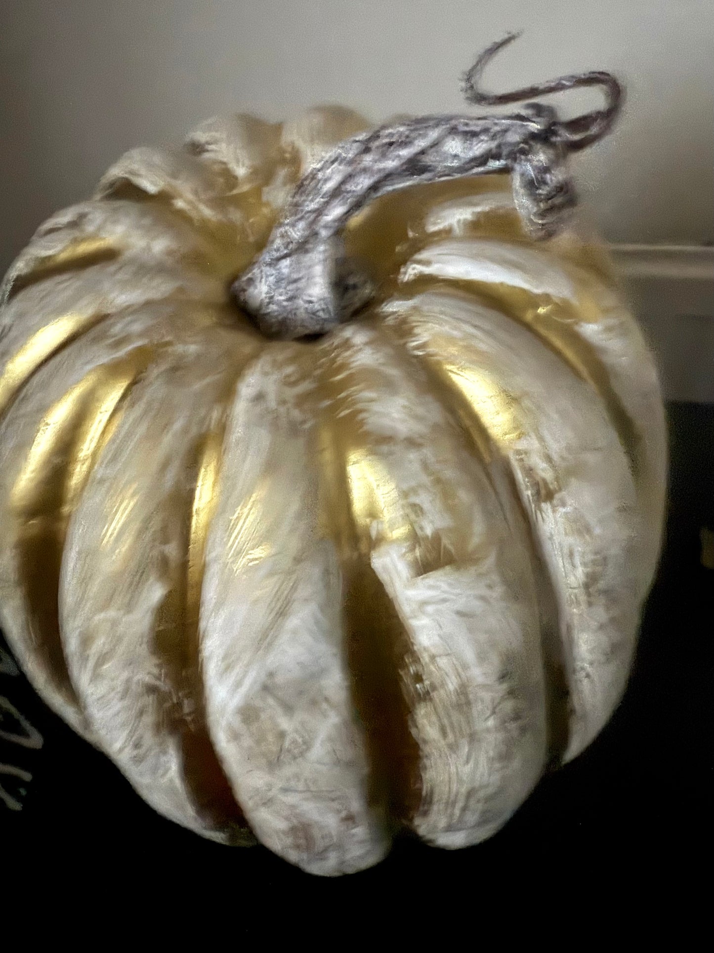 Set Of 2 Gold Effect Pumpkins