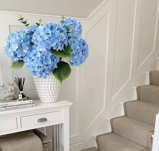 Tall Sky Blue Artificial Premium Hydrangea Stems
