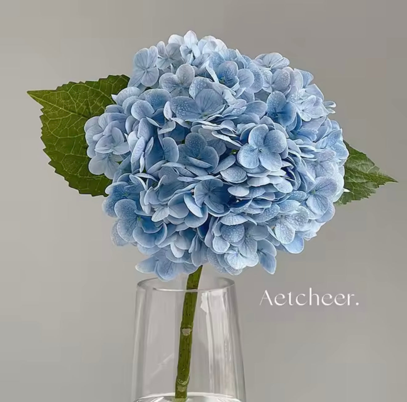 Tall Sky Blue Artificial Premium Hydrangea Stems