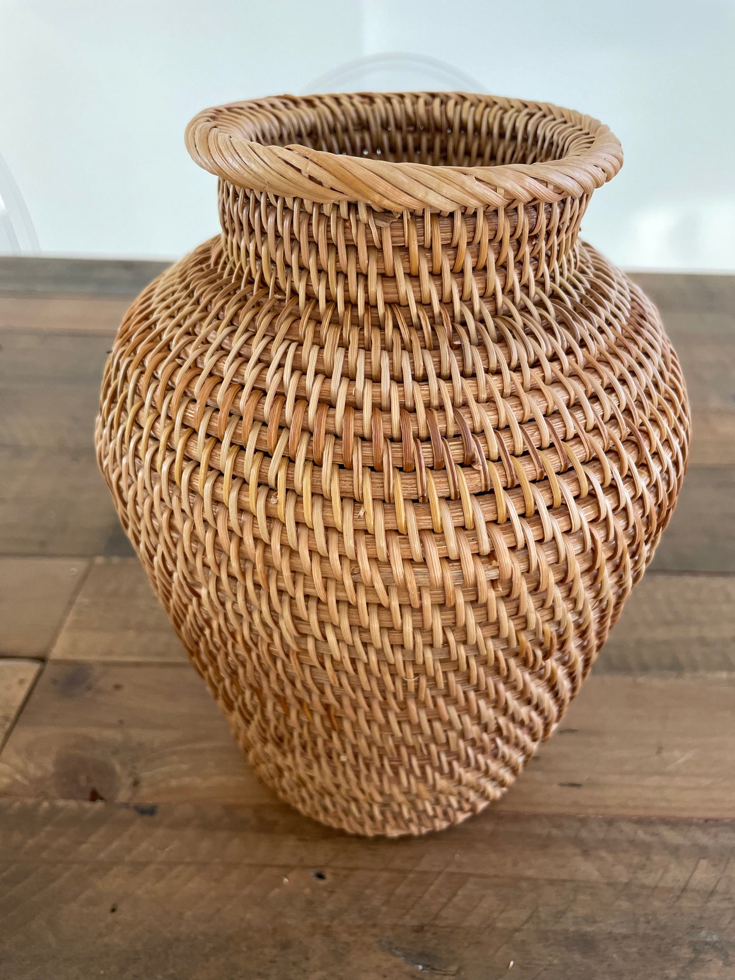 The Haisley Woven Natural Wicker Vase